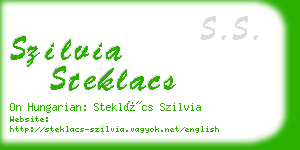 szilvia steklacs business card